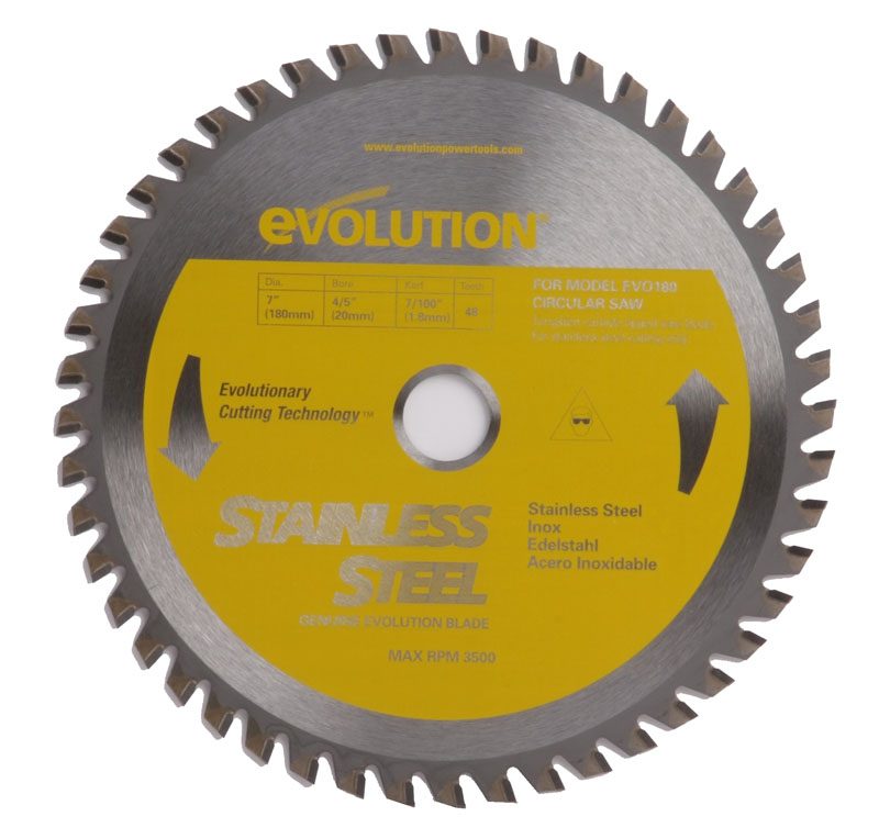 180mm Evolution circular saw blade for stainless steel
