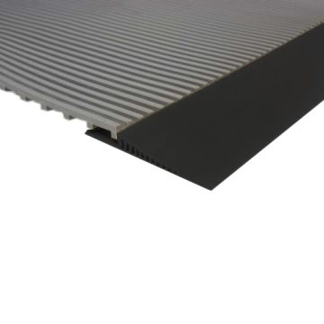 Black edgestrip for DukMat® PVC rooftop walkway 100mm wide