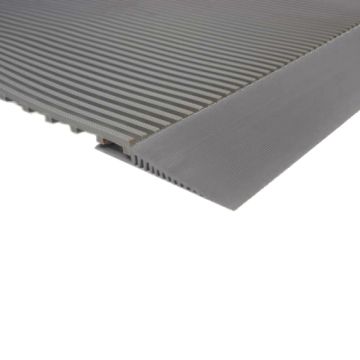 Grey edgestrip for DukMat® PVC rooftop walkway 100mm wide