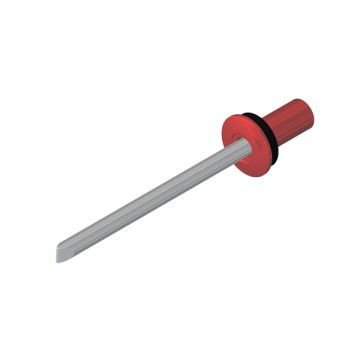 Painted sealed head rivet with washer - stainless mandrel